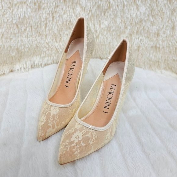 Mack J Stiletto Pumps Floral Lace 3.25" Heels Sizes Varies - Picture 3 of 7